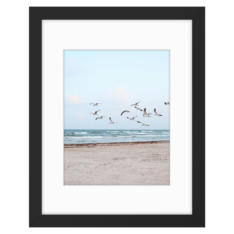 Frametory, 11x14 Frames Display 8x10 Picture with Mat or 11x14 Photo Without Mat, Shatter-Resistant Glass, Pre-Installed Wall Mounting Hardware - Black - Image 1